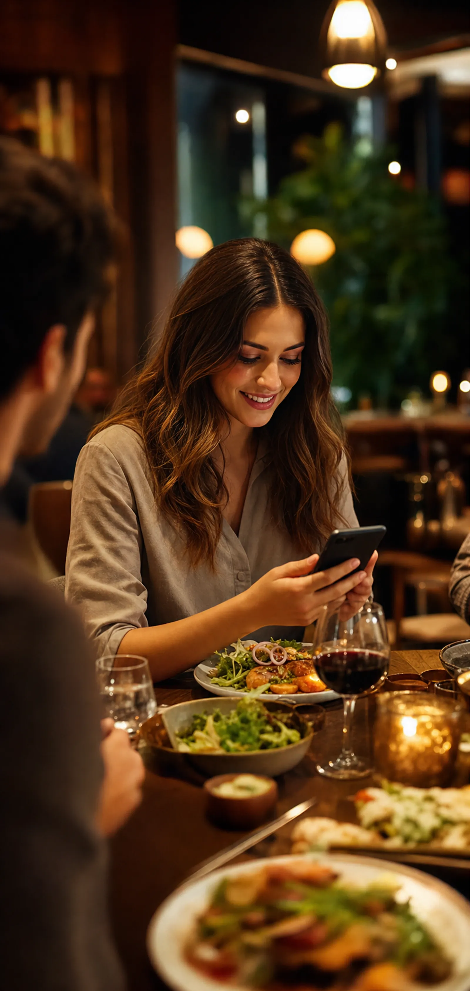 Guest easily ordering from a phone at the table